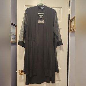 R & M Richards 2-piece Black Coat Dress